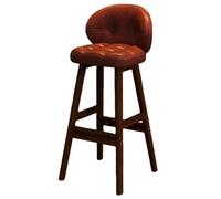 DGDHHSFJDJ Tabourets de Bar Vintage Style Mid-Century, avec Assise rembourrée en Similicuir et Pieds en Bois, idéal for la Cuisine, Un café, Un pub ou Un Restaurant.(1PCS Brown,63cm/24.80in)