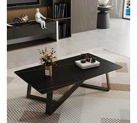 DGDHHSFJDJ Tavolino da caffè in Ardesia da 31" migliorato - Tavolino Centrale rettangolare moderno Con Texture in Marmo e Base a X per piccoli spazi, soggiorno, ufficio, tè e decorazioni