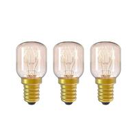 DGE Lot de 3 ampoules à incandescence E14 15 W T25 2300 K Petit culot à vis pygmée pour micro-ondes/réfrigérateur/four/lampe de sel de l'Himalaya/congélateurs/poterie Petit culot à vis Edison (SES)