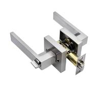 DGEJWMSC Compatible avec les chambres et les salles de bains, verrou de porte à levier en alliage de zinc, verrouillage 3 points for portes intérieures, finition nickel satiné