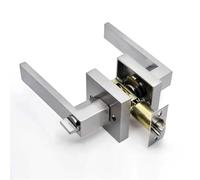 DGEJWMSC Compatible avec les chambres et les salles de bains, verrou de porte à levier en alliage de zinc, verrouillage 3 points for portes intérieures, finition nickel satiné