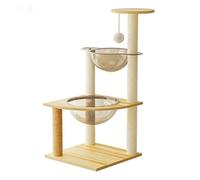 DGERFDJO Cadre d'escalade for Chat avec Villa, nid, Planche à gratter, Arbre et Jouet Spatial, Centre d'activités for Animaux de Compagnie Toutes Saisons(N15 99cm)