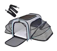 DGERFDJO Sac de Transport Extensible approuvé par Les compagnies aériennes for Petits Chiens et Chats, Sac de Voyage Pliable aux côtés Souples avec accès à 4 Voies(B10,L)
