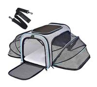 DGERFDJO Sac de Transport Extensible approuvé par Les compagnies aériennes for Petits Chiens et Chats, Sac de Voyage Pliable aux côtés Souples avec accès à 4 Voies(B10,L)