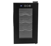 dgfedeg Réfrigérateur à vin 23 l, 8 bouteilles, autonome, avec réglage numérique de la température (8-18 °C), refroidissement silencieux, éclairage LED, mini refroidisseur de vin noir pour cuisine