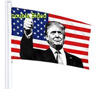 DGFhk Donald-Trump Drapeau d'extérieur 0,9 x 1,5 m Très bonne décoration pour la maison et le jardin Drapeau durable résistant à la décoloration pour toutes les conditions météorologiques