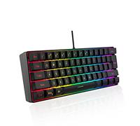 DGG K60 Clavier de jeu 61 touches RVB rétroéclairé 60 % filaire silencieux, ergonomique, étanche, mini clavier compact 60 % sensation mécanique, pour PC, Mac, PS4, Xbox Gamer, dactylographie, voyage