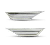 DGGH Clignotants automobiles Pour Civic 10e pour génération 2016-2019 Feux de position latéraux à LED blancs clignotants normaux avec clignotants ambre et feux jour DRL(Clear lens)