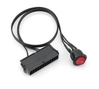 DGHAOP Câble d'alimentation 24P pour test de ligne de démarrage 50 cm 24 broches ATX LED rouge