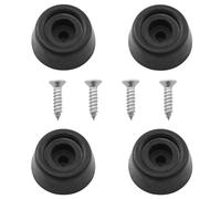 DGHAOP Lot de 4 coussinets de protection pour queue de billard (avec 4 vis) en caoutchouc - Accessoires de piscine - Support à fond plat - Noir