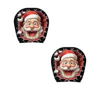 DGHBNP Cale-têtes pour sièges Auto Ensemble Cadeau de Noël 2 pièces : Housse d'appuie-tête de Voiture Père Noël Amusante et Originale pour l'intérieur de la Voiture Tête de Voiture