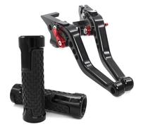 DGHBNP Convient pour PCX 125 PCX125 PCX150 2010-2020 Leviers de frein et d'embrayage extensibles et pliables Poignées d'extrémité de guidon(One set of black and red)
