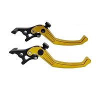 DGHBNP Leviers d'embrayage Frein Moto Levier de frein à disque double universel CNC réglable en aluminium, accessoires de modification pour moto Moto De Levier Paire d'embrayage(Gold)