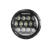 DGHBNP Panneau de phare de moto Kit d'éclairage avant pour phares ronds Convient pour Yamaha Convient pour Harley Road King 7" Phare de moto(7 Inch 13LED)