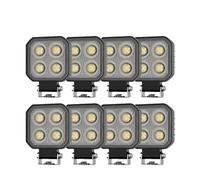 DGHBNP Phares Avant Projecteur rectangulaire à 4 LED de 3 pouces, 9-32V, 18W, pour voiture, camion, bateau, tracteur, ATV, tout-terrain, 4x4 Avant de Voitures Phares(8pcs)