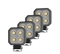 DGHBNP Phares Avant Projecteur rectangulaire à 4 LED de 3 pouces, 9-32V, 18W, pour voiture, camion, bateau, tracteur, ATV, tout-terrain, 4x4 Avant de Voitures Phares(4pcs)