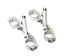 DGHBNP Support Phare Support de Montage de Phare de Moto Convient pour Honda Monkey, Argent, CNC, 26 mm, 27 mm, 30 mm, Tube de Fourche Avant Support de Barre Lumineuse(27mm)