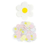 DGHEGDUI 100 Morceaux De Confettis De Marguerite, 20 Morceaux De Serviettes De Marguerite, Serviettes en Forme De Fleur, Serviettes en Papier De Décoration De Fête, Accessoires De Fête De Vacances.