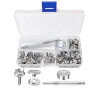 DGHEGDUI 20 Ensembles De Boucles À Pression en Toile, 2 Outils, Boucles Fixes pour Tente De Yacht, Accessoires De Camping en Plein Air, Accessoires pour La Maison du Navire.