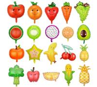 DGHEGDUI 20 Morceaux De Ballons De Fruits Et Légumes, Ballons Tridimensionnels De Dessins Animés, Jouets Gonflables pour Enfants, Décorations De Fête d'anniversaire.