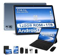 Dghrti Tablette Android 8000mAh,128Go ROM, avec Clavier Souris - Gris