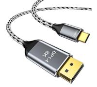 DGHUMEN Câble USB C Displayport, 8K@60Hz 4K@240Hz/144Hz HDR VRR Thunderbolt 4 3 USB C vers DisplayPort 1.4 Câble pour iPhone 15 MacBook Pro Air M1 M2 iPad Pro Air 5 Surface Pro 8 Galaxy S23 (3m)