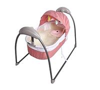 DGJMuu Berceau pour bébé - 3 vitesses - Charge maximale : 9 kg - Avec panneau de commande intelligent et moustiquaire - Design spécial - Musique - Balançoire pour bébé (rose)