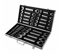 DGJMuu Jeu de 22 clés mixtes à cliquet 6-32 mm - Modèle plat - Acier au chrome vanadium - Denture fine - Dans sac enroulable