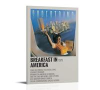 DGJSFC Supertramp Breakfast in America Peinture à l'huile Poster Art mural Décoration moderne pour la maison Chambre à coucher Style cadre 30 x 45 cm