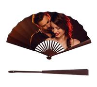 DGJSSK Eventail Pliant Personnalisé, Eventail à Main avec Photo Personnalisée, Eventail Pliant Décoratif avec Cadre en Bambou pour Mariage, Danse, Salon, Cosplay, Accessoires de Fête