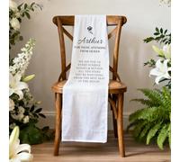DGJSSK Panneau Commémoratif Personnalisé pour Chaise de Mariage | Bannière Comménorative de Mariage | Panneau « Reserved In Memory » | MéLange de Coton et de Lin | Décoration de Mariage | 40 X 145 CM