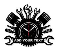 DGJSSK Personnalisée Horloge Murale Vintage en Métal avec Logo Nom Cadeau Décoration Intérieure pour Maçons, Réparateurs, Garages Industriels, Idéal comme Cadeau de Noël pour Votre père ou Votre Mari