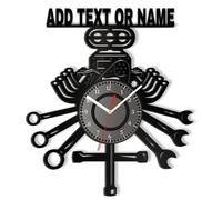 DGJSSK Personnalisée Horloge Murale Vintage en Métal avec Logo Nom Cadeau Décoration Intérieure pour Maçons, Réparateurs, Garages Industriels, Idéal comme Cadeau de Noël pour Votre père ou Votre Mari