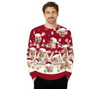 DGJSSK Pulls de Noël Personnalisés, Sweats à Capuche Personnalisés avec des Visages Comiques, Adaptés aux Hommes et aux Femmes, Tailles S à 6XL