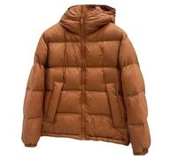 DGKaxiyaHM Blouson Bouffant D'Hiver à Capuche Pour Femmes Manteaux De Duvet Courts Et éPais MatelasséS Manteaux MatelasséS à Manches Longues Et à Fermeture éClair (Brun,XXL)