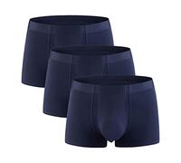 DGKaxiyaHM Boxer à Poche SéParéE pour Hommes Boxer De Performance à Taille Moyenne sous-VêTements AthléTiques Extensibles De Couleur Unie (Bleu-3PC,4XL)