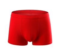 DGKaxiyaHM Boxer en Coton De Couleur Unie pour Homme sous-VêTements Taille Moyenne Plus avec Pochette Boxer à éVacuation D'Humidité (Rouge-1PC,L)