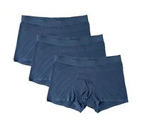 DGKaxiyaHM Boxer en Modal De Couleur Unie pour Hommes CaleçOn Taille Moyenne avec éVacuation De L'Humidité sous-VêTements Souples Et Extensibles avec Pochette (Bleu10-3PC,XL)