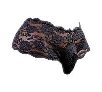 DGKaxiyaHM Boxer Sissy en Dentelle pour Homme sous-vêtement Taille Moyenne Transparent Slip Respirant Temptation Clubwear (Le Noir,XL)