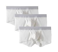 DGKaxiyaHM CaleçOn Boxeur CôTelé avec Poche De Soutien pour Homme sous-VêTements De Sport Respirants Taille Basse sous-VêTements De Sport De Couleur Unie (Blanche-3PC,M)