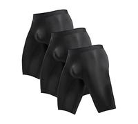 DGKaxiyaHM CaleçOn Boxeur Long Anti-Frottement pour Hommes sous-VêTements De Compression AthléTique Summer Ice Silk Boxer De Sport à SéChage Rapide (Le Noir-3PC,L)