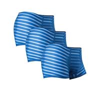 DGKaxiyaHM CaleçOn Rayé en Soie GlacéE pour Homme sous-VêTements Taille Moyenne en Maille Transparente Boxer Mince Respirant Transparent (Bleu10-3PC,3XL)