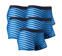 DGKaxiyaHM CaleçOn Rayé en Soie GlacéE pour Homme sous-VêTements Taille Moyenne en Maille Transparente Boxer Mince Respirant Transparent (Bleu-5PC,3XL)