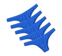 DGKaxiyaHM CaleçOn Taille Basse à Pochette pour Hommes Ice Silk Breathable Sexy Bikini Underwear Slip Extensible De Couleur Unie (Bleu-5PC,M)