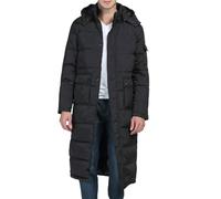 DGKaxiyaHM Doudoune d'hiver extra longue à capuche pour homme - Parka matelassée épaisse, Noir , S