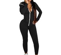 DGKaxiyaHM Ensembles De Jogging 2 PièCes Pour Femmes Sweat à Capuche EntièRement Zippé Avec Pantalon Slim Ensemble De SurvêTement DéContracté D'EntraîNement AthléTique (Le Noir,S)