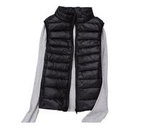 DGKaxiyaHM Gilet Bouffant LéGer Sans Manches Pour Femmes Gilet Matelassé à Col Montant Et à Fermeture éClair ComplèTe Gilet En Duvet Chaud Emballable (Le Noir,M)