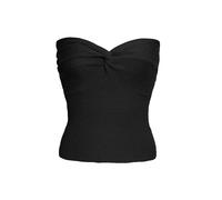 DGKaxiyaHM Hauts Tubulaires à NœUd Torsadé sur Le Devant pour Femmes Bandeau D'éTé sans Bretelles en Tricot Chandail Crop Top Y2K Corset sans Manches avec CôTes (Le Noir,M)