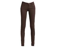 DGKaxiyaHM Jean Crayon Taille mi-Haute pour Femme Pantalon Slim en Denim Stretch Coupe Slim Pantalon en Denim Moulant de Couleur Unie avec Poches (Brun,30)