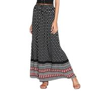 DGKaxiyaHM Jupe éVaséE Extensible Et DéContractéE pour Femmes Jupe Longue BohéMienne Fluide ImpriméE Jupes éLéGantes D'éTé Et d'automne (Le Noir,M)